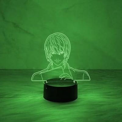 3D Illusion LED Anime Lamp Death Note Yagami Night Light Desk Decor  Automatic Color Changing Light   Anime Home Decor Light