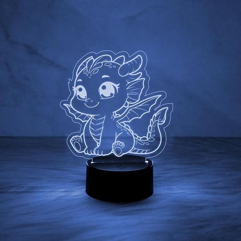 Cute Baby Dragon Acrylic Led Lamp with 7 Color Changing Light  3D LED Desk Table Lamp as Home Decoration  Kids Room Lighting Creative Decoration