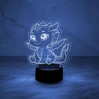 Cute Baby Dragon Acrylic Led Lamp with 7 Color Changing Light  3D LED Desk Table Lamp as Home Decoration  Kids Room Lighting Creative Decoration