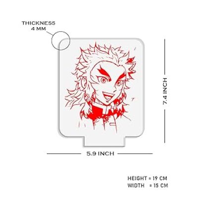 3D Illusion Anime kyojurorengoku Lamp for Room Decoration Table Lamp Bedside Demon Slayer Led Warm White Night Light  Anime Home Decor Light