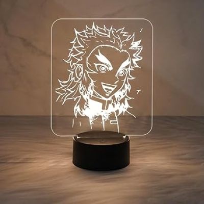 3D Illusion Anime kyojurorengoku Lamp for Room Decoration Table Lamp Bedside Demon Slayer Led Warm White Night Light  Anime Home Decor Light