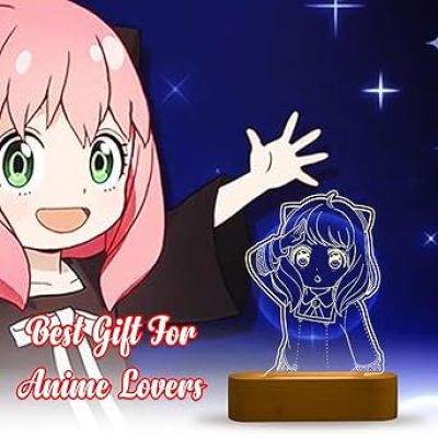 3D Illusion Anyaforger Anime Table Lamp with Cool White Light Bedroom Decor Kids Gift  Gift for Anime Lover  Bedside Table Lamp