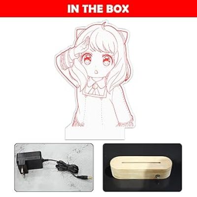 3D Illusion Anyaforger Anime Table Lamp with Cool White Light Bedroom Decor Kids Gift  Gift for Anime Lover  Bedside Table Lamp