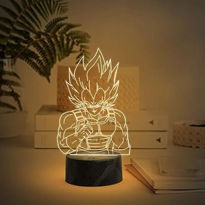 3D Illusion Goku Anime Desk Table Lamp with Warm White Light Light   Birthday Gift for Kids & Anime Lover  Bedside Table Lamp