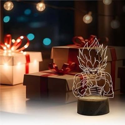 3D Illusion Goku Anime Desk Table Lamp with Warm White Light Light   Birthday Gift for Kids & Anime Lover  Bedside Table Lamp