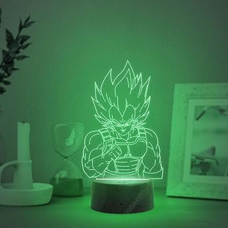3D Illusion Goku Anime Desk Table Lamp with 7 Color Changing Light Light   Birthday Gift for Kids & Anime Lover