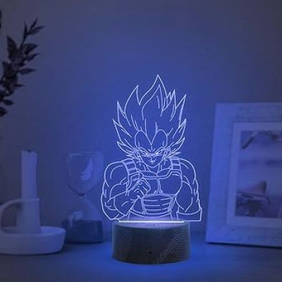 3D Illusion Goku Anime Desk Table Lamp with 7 Color Changing Light Light   Birthday Gift for Kids & Anime Lover