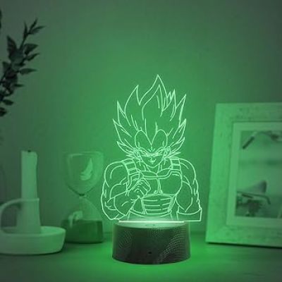 3D Illusion Goku Anime Desk Table Lamp with 7 Color Changing Light Light   Birthday Gift for Kids & Anime Lover