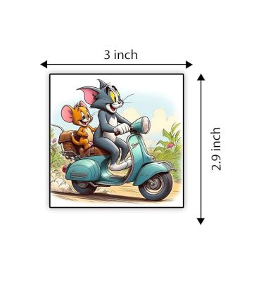 Cartoon Fridge Magnet for Kids  Gift and Decoration  Attractive Cartoon Theme Magnet for Indoor Decoration  Home & Kitchen Decor Stickers (Tom & Jerry 1)
