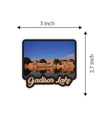Rajasthan Theme Fridge Magnet  Indian Souvenir Gifts  Magnets for Kitchen & Home Décor  Refrigerator Magnet Sticker  Magnet for Fridge Decoration (Gadisar Lake)