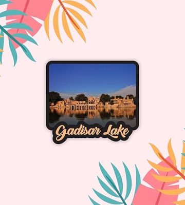 Rajasthan Theme Fridge Magnet  Indian Souvenir Gifts  Magnets for Kitchen & Home Décor  Refrigerator Magnet Sticker  Magnet for Fridge Decoration (Gadisar Lake)