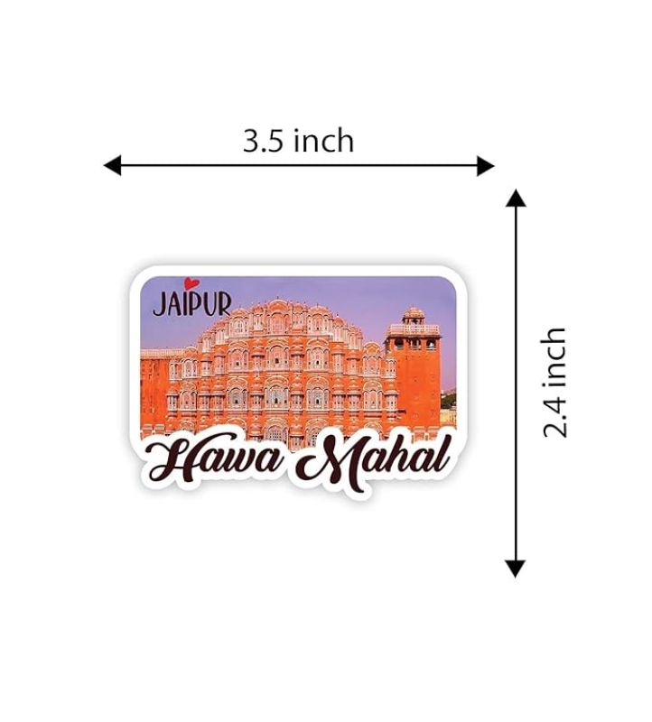 Rajasthan Theme Fridge Magnet  Indian Souvenir Gifts  Magnets for Kitchen & Home Décor  Refrigerator Magnet Sticker  Magnet for Fridge Decoration (Hawa Mahal)