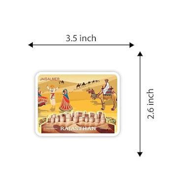 Rajasthan Theme Fridge Magnet  Indian Souvenir Gifts  Magnets for Kitchen & Home Décor  Refrigerator Magnet Sticker  Magnet for Fridge Decoration (Jaisalmer Rajasthan)