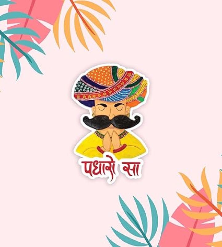 Rajasthan Theme Fridge Magnet  Indian Souvenir Gifts  Magnets for Kitchen & Home Décor  Refrigerator Magnet Sticker  Magnet for Fridge Decoration (Padharo Sa)