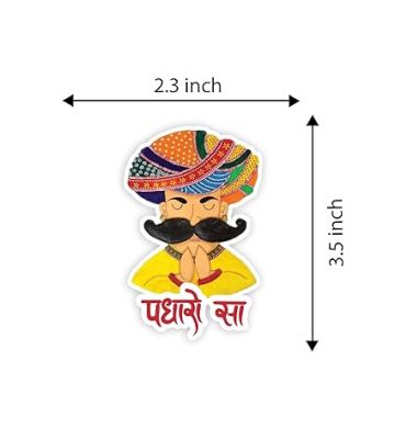 Rajasthan Theme Fridge Magnet  Indian Souvenir Gifts  Magnets for Kitchen & Home Décor  Refrigerator Magnet Sticker  Magnet for Fridge Decoration (Padharo Sa)