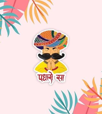 Rajasthan Theme Fridge Magnet  Indian Souvenir Gifts  Magnets for Kitchen & Home Décor  Refrigerator Magnet Sticker  Magnet for Fridge Decoration (Padharo Sa)