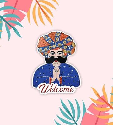 Rajasthan Theme Fridge Magnet  Indian Souvenir Gifts  Magnets for Kitchen & Home Décor  Refrigerator Magnet Sticker  Magnet for Fridge Decoration (Welcome)