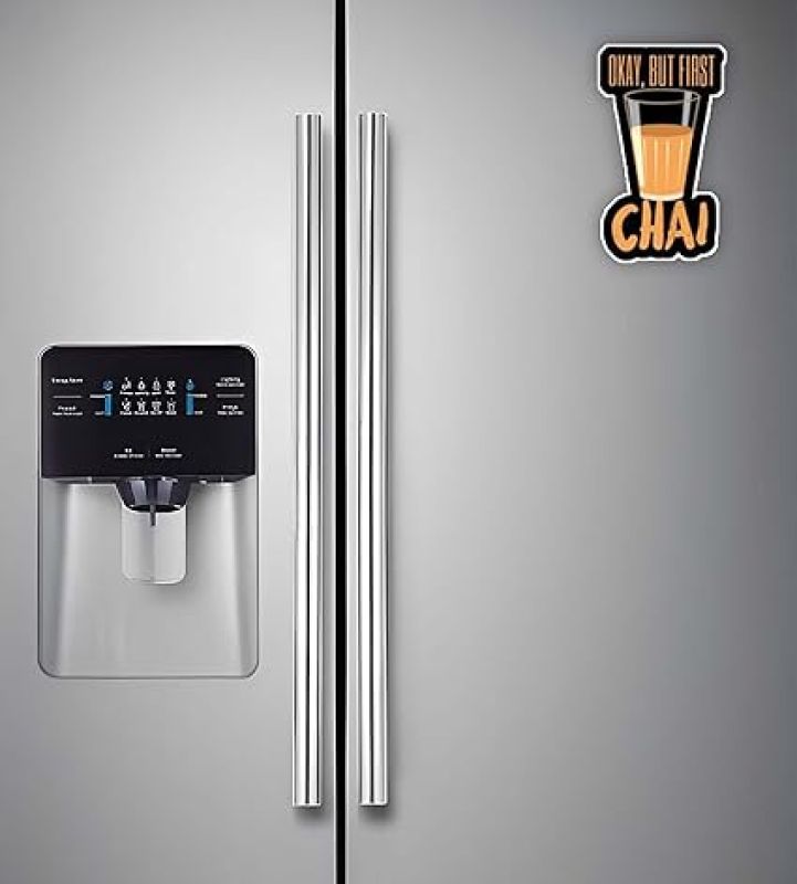 Chai Love Quote Fridge Magnet Stickers for Kitchen Decoration India Souvenir Decoration Items for Home Kitchen & Gift for Tea Lover  Funny Fridge Magnets (Okay But First Chai)