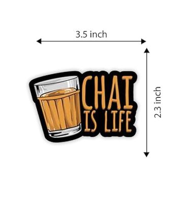 Chai Love Quote Fridge Magnet Stickers for Kitchen Decoration India Souvenir Decoration Items for Home Kitchen & Gift for Tea Lover  Funny Fridge Magnets (Chai is Life)