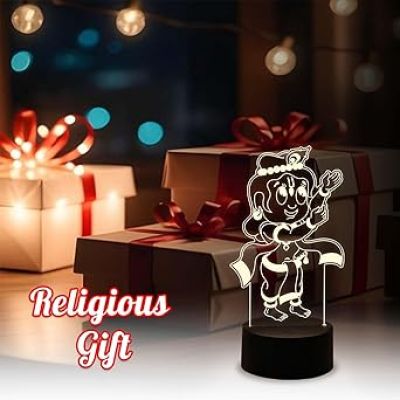 Bal Krishna Night Lamp with Warm White Light   Lord Krishna Idol Light   Blessing Gift  Pooja Room & Home Decoration Light