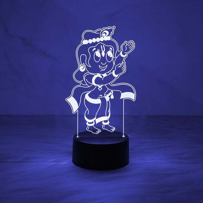 Bal Krishna Night Lamp with Automatic Color Changing Light   Lord Krishna Idol Light  Blessing Gift  Pooja Room & Home Decoration Light