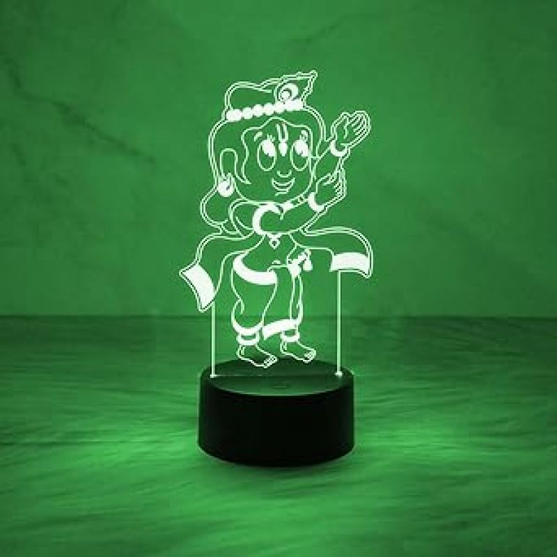 Bal Krishna Night Lamp with Automatic Color Changing Light   Lord Krishna Idol Light  Blessing Gift  Pooja Room & Home Decoration Light
