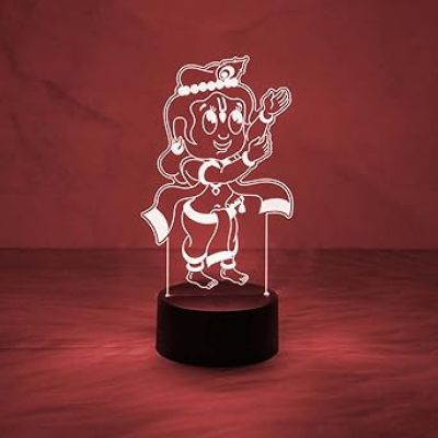 Bal Krishna Night Lamp with Automatic Color Changing Light   Lord Krishna Idol Light  Blessing Gift  Pooja Room & Home Decoration Light