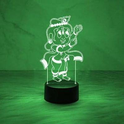 Bal Krishna Night Lamp with Automatic Color Changing Light   Lord Krishna Idol Light  Blessing Gift  Pooja Room & Home Decoration Light