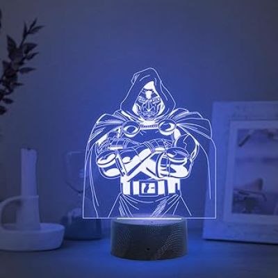 3D Illusion DoctorDoom  Marvel Night Lamp with Automatic Color Changing Light   Marvel Super Heroes Desk Table Lamp  Anime Lover Gift