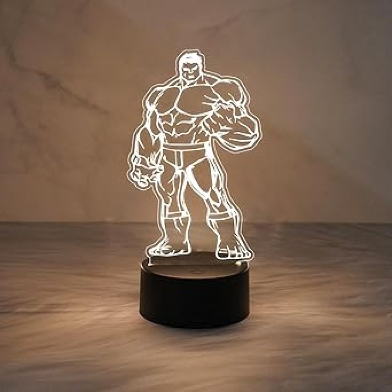 3D Illusion Hulk Avengers Night Lamp  Gift for Avengers Lover & Marvel Fans (Warm White Light)