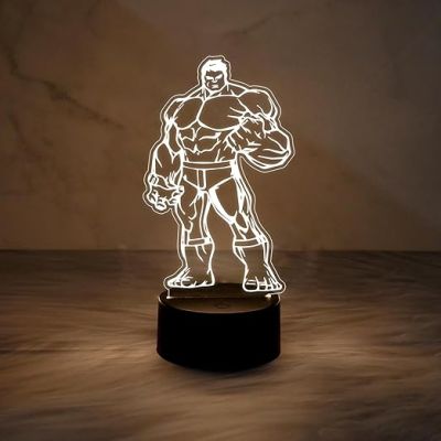 3D Illusion Hulk Avengers Night Lamp  Gift for Avengers Lover & Marvel Fans (Warm White Light)