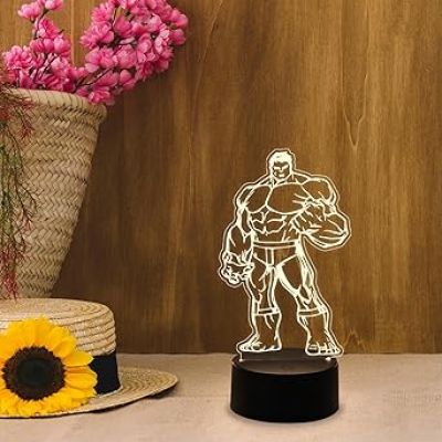 3D Illusion Hulk Avengers Night Lamp  Gift for Avengers Lover & Marvel Fans (Warm White Light)