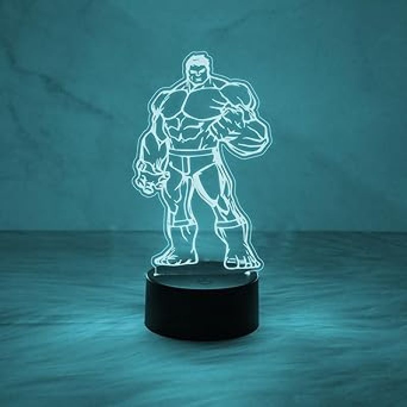 3D Illusion Hulk Avengers Night Lamp Automatic Color Changing Light   Gift for Avengers Lover & Marvel Fans