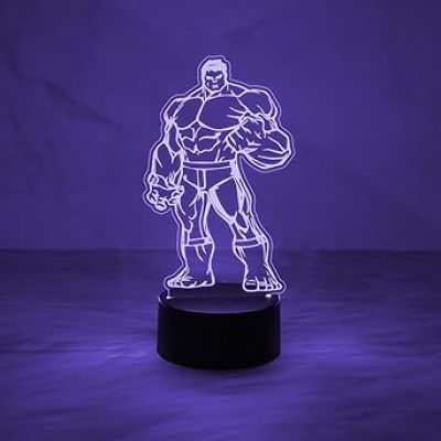 3D Illusion Hulk Avengers Night Lamp Automatic Color Changing Light   Gift for Avengers Lover & Marvel Fans