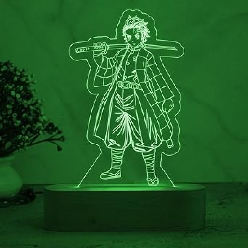 3D Illusion TanjiroKamado  Action Figure Night Lamp with Multicolored Light   Anime Home Decor Light  Bedside Table Lamp