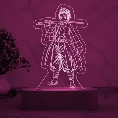 3D Illusion TanjiroKamado  Action Figure Night Lamp with Multicolored Light   Anime Home Decor Light  Bedside Table Lamp