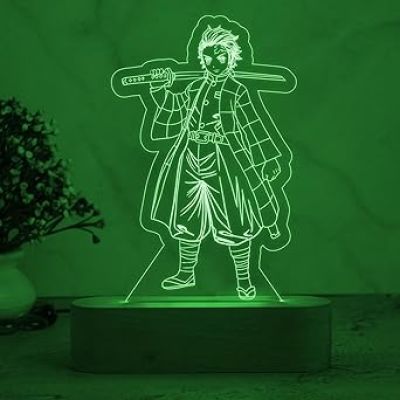 3D Illusion TanjiroKamado  Action Figure Night Lamp with Multicolored Light   Anime Home Decor Light  Bedside Table Lamp