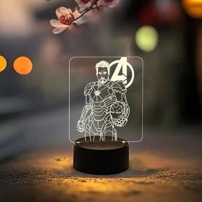 3D Illusion CaptainAmerica  Avengers Nightlight with Warm White Light    Gift for Avengers Lover  Birthday Gift for Avengers Fan   Kids Room Decor Light