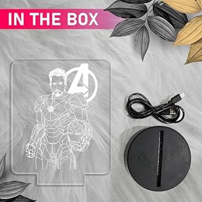 3D Illusion CaptainAmerica  Avengers Nightlight with Warm White Light    Gift for Avengers Lover  Birthday Gift for Avengers Fan   Kids Room Decor Light