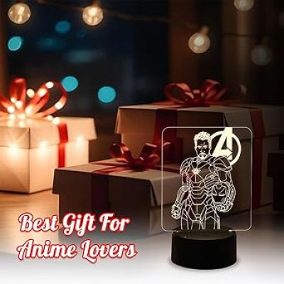 3D Illusion CaptainAmerica  Avengers Nightlight with Warm White Light    Gift for Avengers Lover  Birthday Gift for Avengers Fan   Kids Room Decor Light