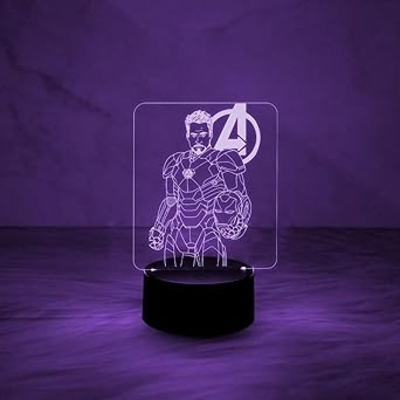 3D Illusion CaptainAmerica Avengers Nightlight with Multicolored Light Gift for Avengers Lover  Birthday Gif