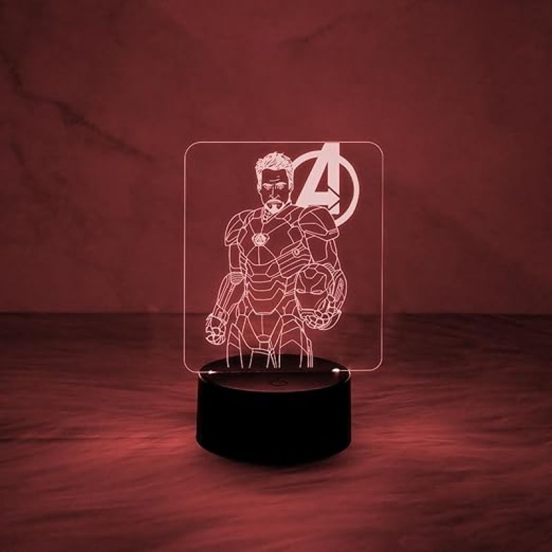 3D Illusion CaptainAmerica Avengers Nightlight with Multicolored Light Gift for Avengers Lover  Birthday Gif