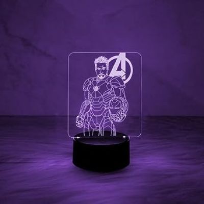 3D Illusion CaptainAmerica Avengers Nightlight with Multicolored Light Gift for Avengers Lover  Birthday Gif