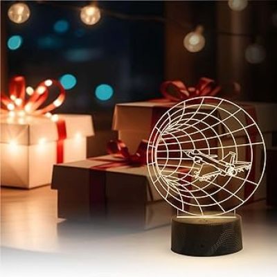 3D Illusion Time Airplain Night Light  Bedside Desk Table Lamp   Warm White Lamp Lamp for Kids Room Decor Light | Birthday Gift  Atmosphere LED Lamp