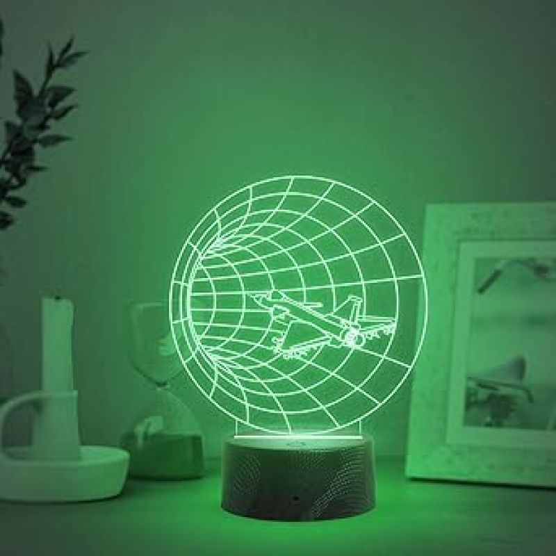 3D Illusion Time Airplain Night Light   Bedside Desk Table Lamp   Multicolored Lamp   Lamp for Kids Room Decor Light   Birthday Gift  Atmosphere LED Lamp