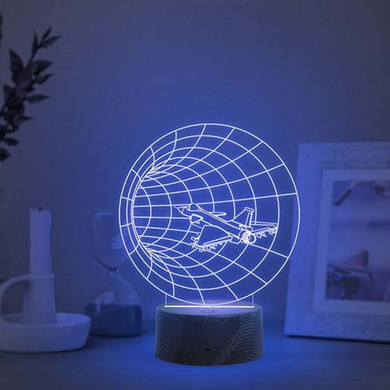3D Illusion Time Airplain Night Light   Bedside Desk Table Lamp   Multicolored Lamp   Lamp for Kids Room Decor Light   Birthday Gift  Atmosphere LED Lamp
