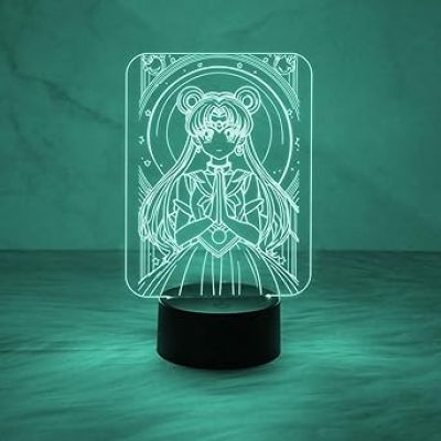3D Illusion Anime Girl Lamp Night Light for Girls Bedroom Decor Light Colorful Nightlight Anime Characters 3D Table Lamp Automatic Color Change Light