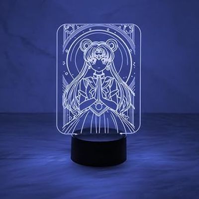 3D Illusion Anime Girl Lamp Night Light for Girls Bedroom Decor Light Colorful Nightlight Anime Characters 3D Table Lamp Automatic Color Change Light