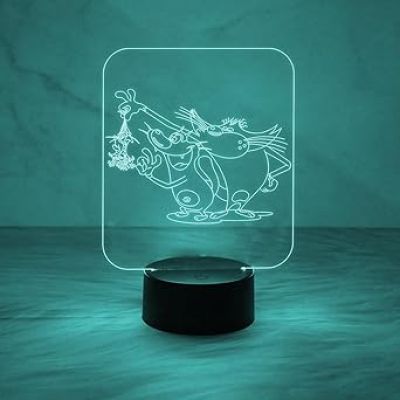 3D Illusion Oggy & The crockroach  Night Lamp with Automatic Color Changing Light  Lamp for Kids Room  Cartoon Night Lamp