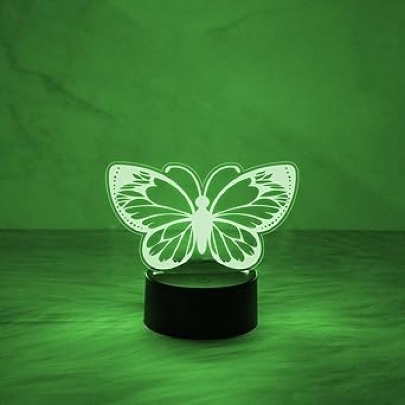 Butterfly Night Light, Birthday Gift for Girls 3D Illusion Lamp Kids Bedside Lamp with 7 Colors Changing Touch Control Butterfly Girls Gifts